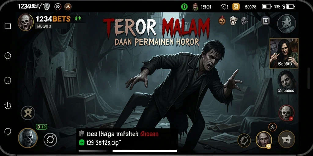 Gameplay menegangkan 1234BETS dengan suasana horor yang mendalam.
