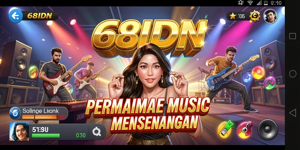 Screenshot gameplay dari <strong>68IDN</strong> yang menunjukkan tantangan permainan musik.