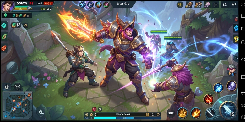 Tampilan screenshot DORA77 menampilkan aksi pertempuran seru dalam mode MOBA.
