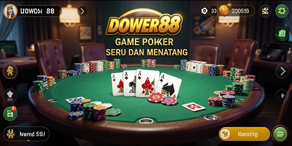 Screenshot DOWER88 menampilkan aksi seru bermain Poker.
