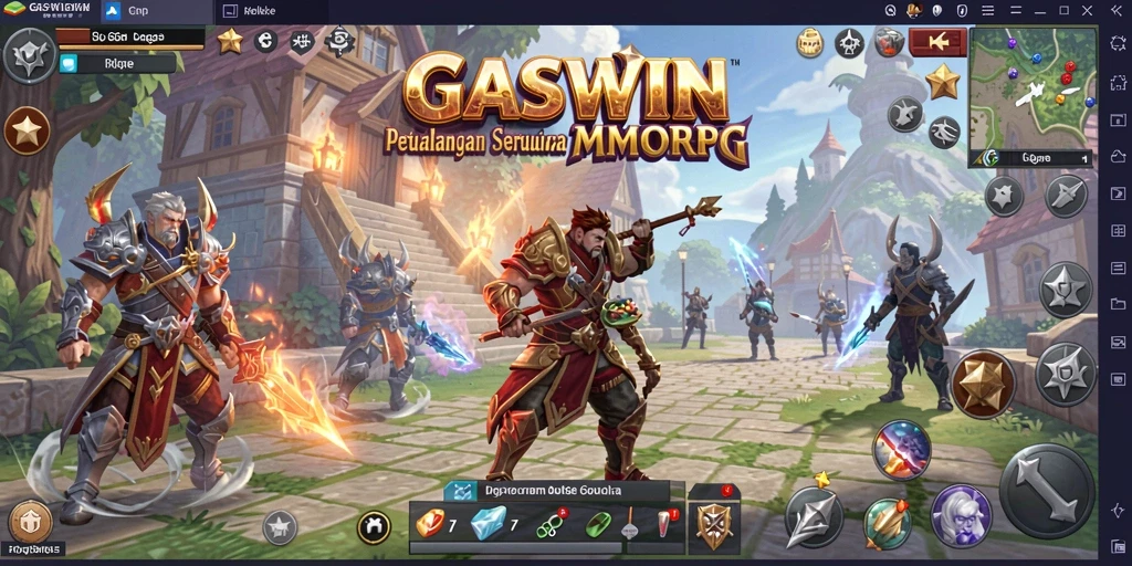 Tampilan gameplay GASWIN yang penuh aksi dalam dunia MMORPG.
