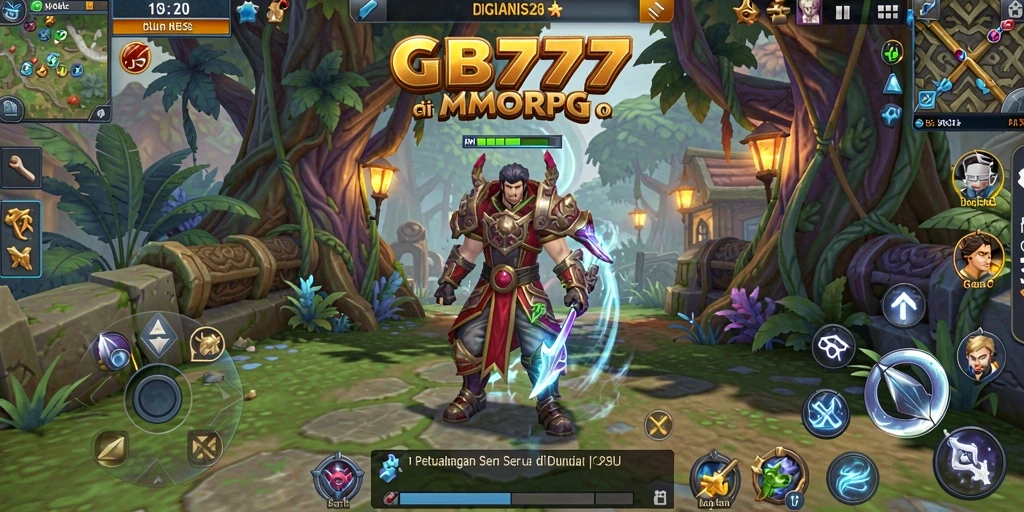 Tampilan screenshot gameplay GB777 yang menampilkan pertarungan seru dan dunia yang kaya.
