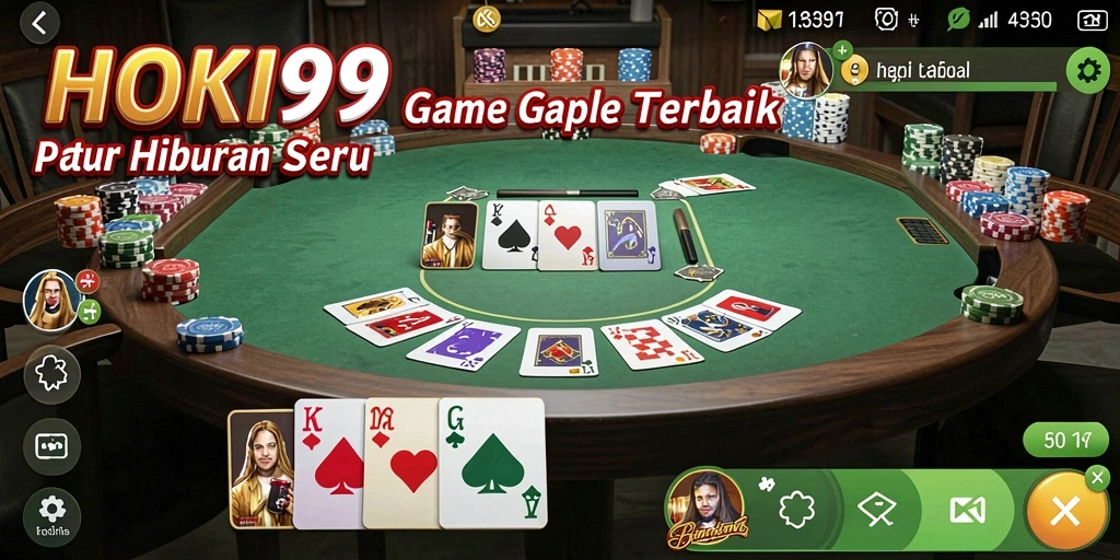 Tampilan gameplay HOKI99 yang seru dan menarik saat bermain Gaple.