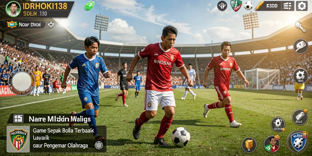 Tampilan gameplay menegangkan di lapangan sepak bola.
