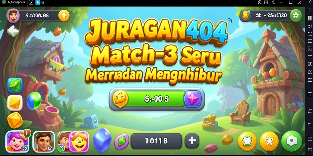Screenshot JURAGAN404 menampilkan gameplay menantang di Match-3.