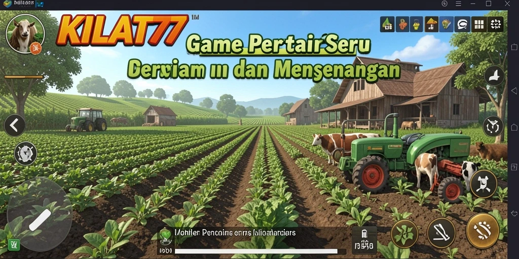 Screenshot gameplay KILAT77 yang menunjukkan aktivitas bertani.