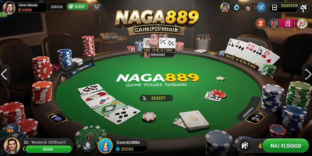 Tampilan gameplay Poker yang mendebarkan di NAGA889.