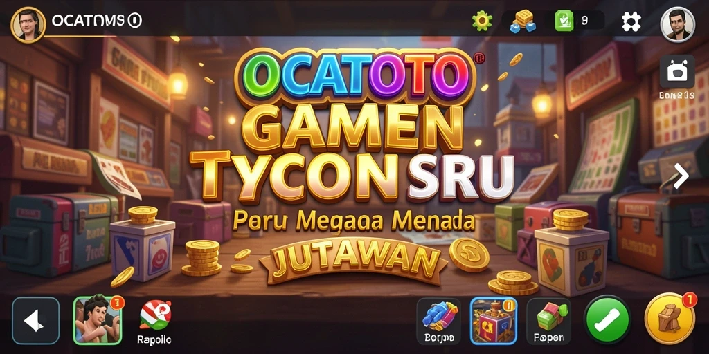 Screenshot gameplay OCATOTO yang menunjukkan dinamika dalam membangun bisnis Tycoon.