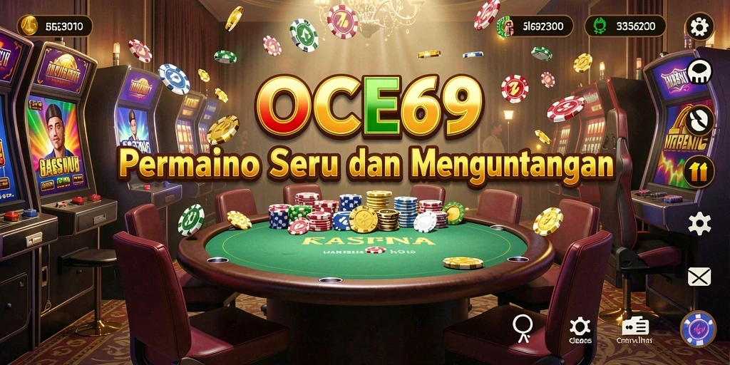 Tampilan utama OCE69 dengan berbagai permainan kasino yang mendebarkan.