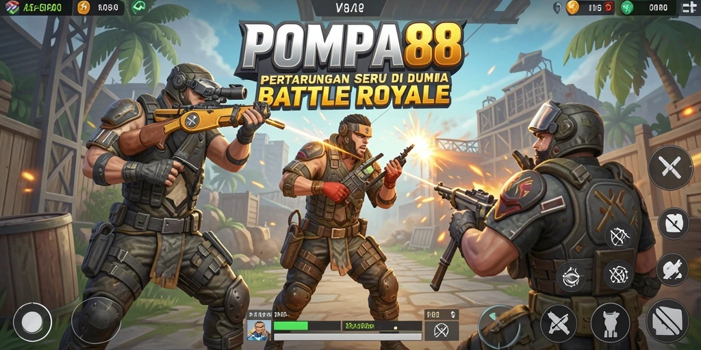Tangkapan layar menunjukkan aksi mendebarkan di POMPA88.