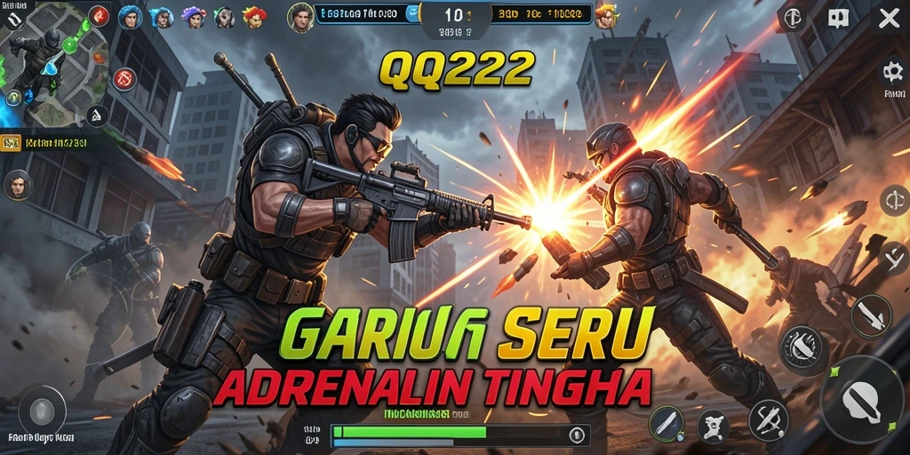 Gameplay intens dan seru di QQ222 saat menghadapi musuh.
