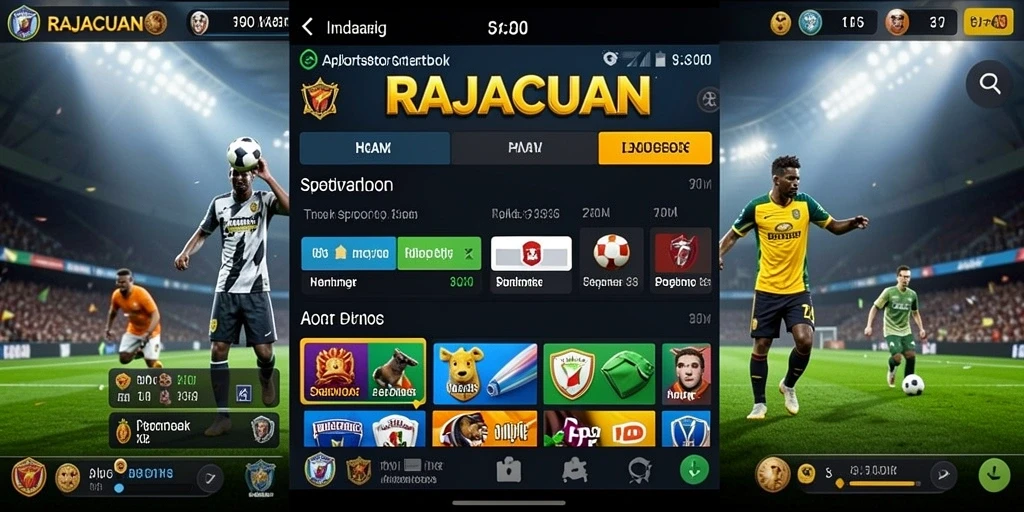 Screenshot gameplay RAJACUAN yang menunjukkan taruhan langsung dan statistik.