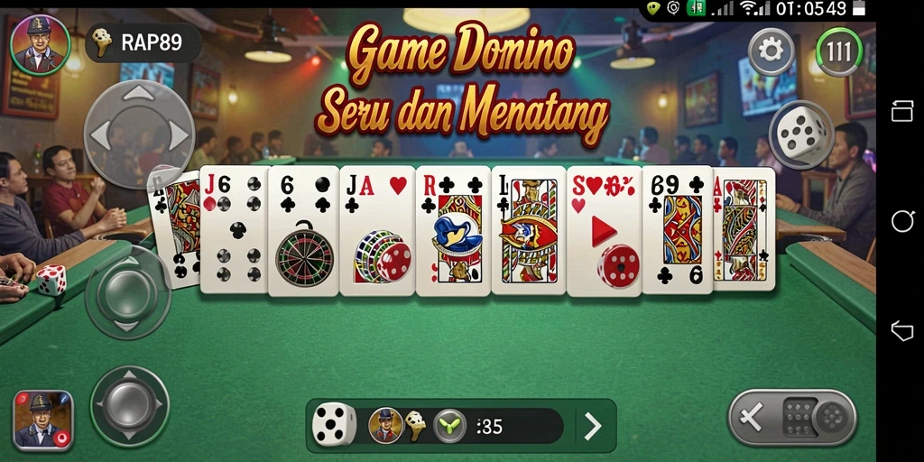 Gameplay seru dalam RAP89, menikmati Domino bersama teman.