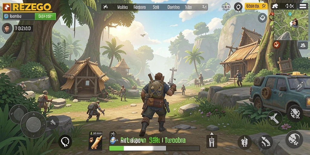 Screenshot REZEGO menampilkan gameplay seru di dunia terbuka.