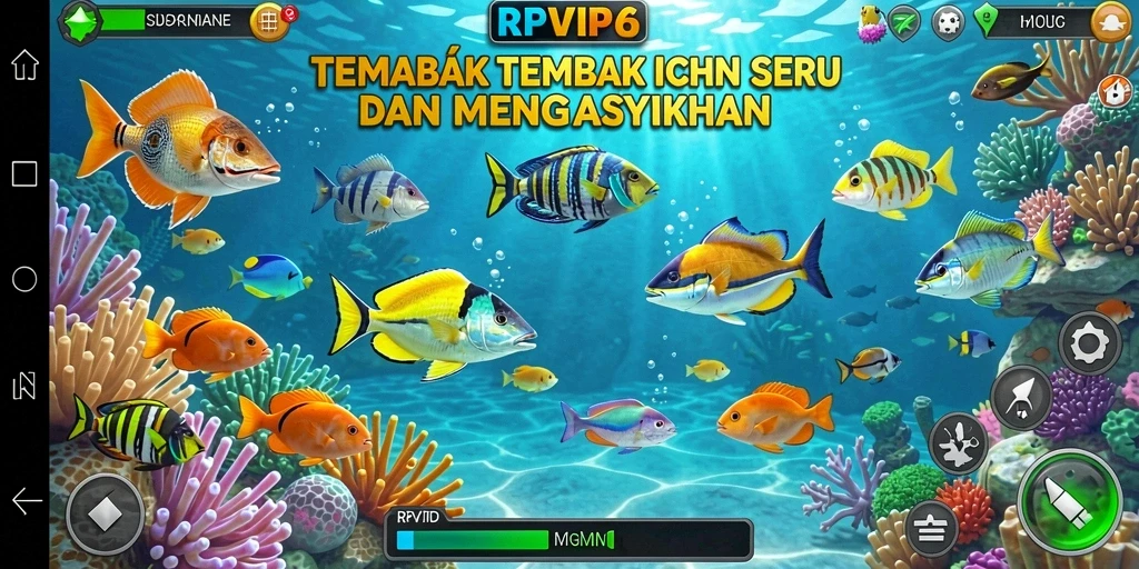 Tampilan gameplay RPVIP6 yang menegangkan dalam menembak ikan.