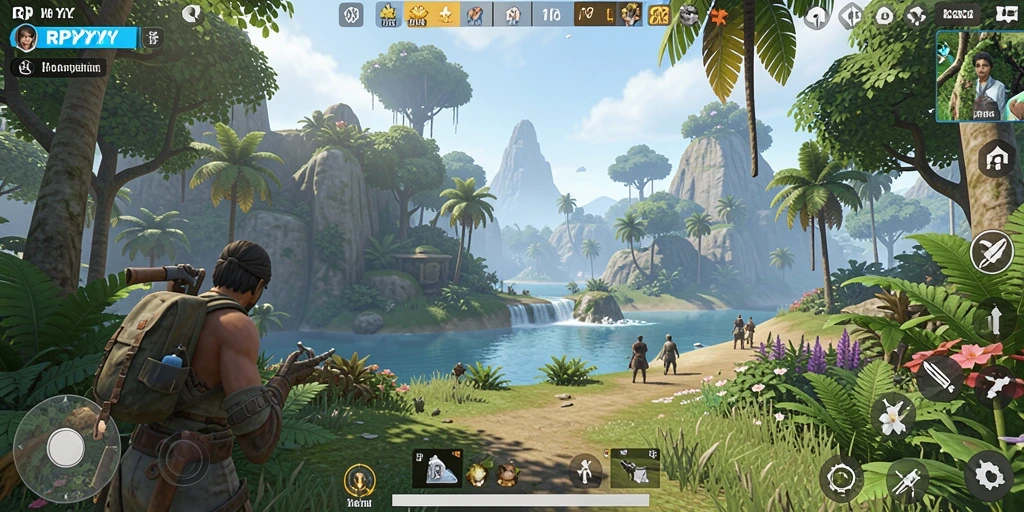 Screenshot gameplay RPYYY menunjukkan aksi seru di dunia terbuka.