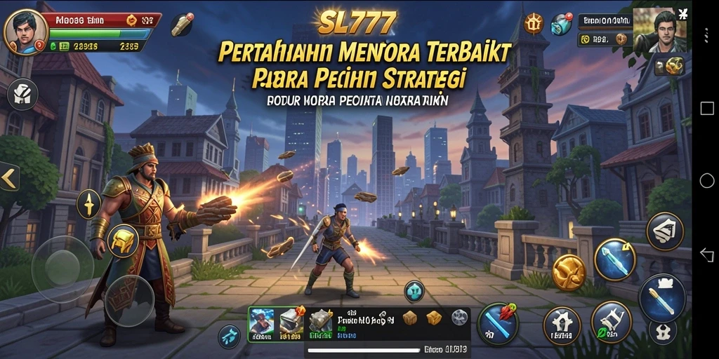 Screenshot gameplay SL777 menampilkan pertempuran menara yang mendebarkan.