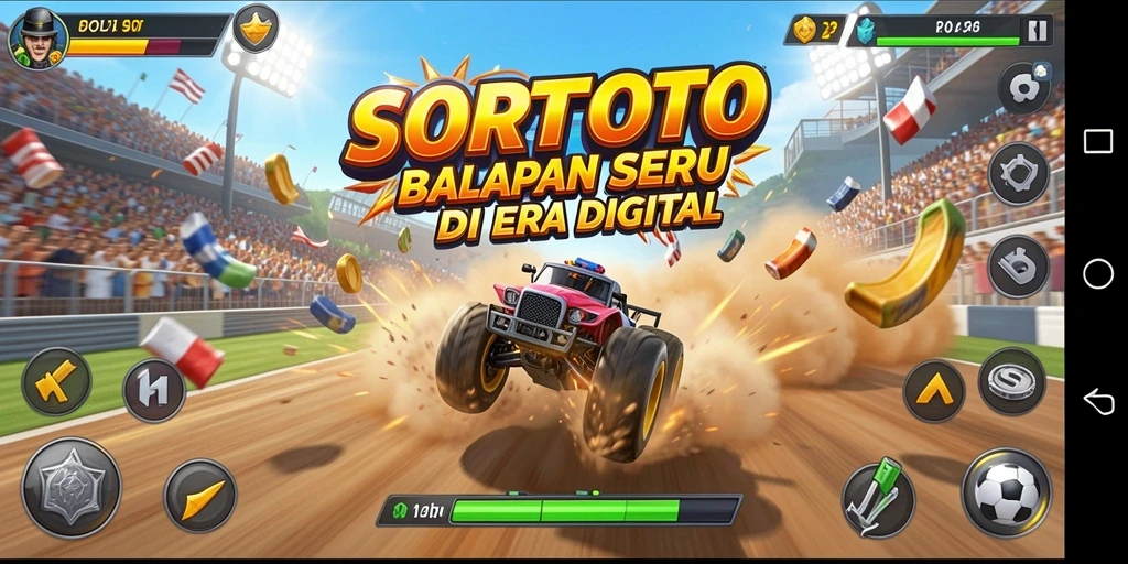 Tampilan gameplay racing yang mendebarkan dan penuh aksi.