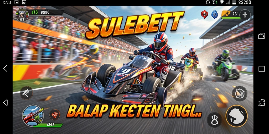 Gameplay Racing SULEBET yang seru dan mendebarkan.