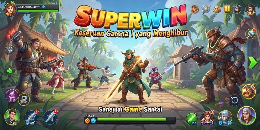 Tampilan gameplay menarik dari SUPERWIN dengan berbagai tantangan.