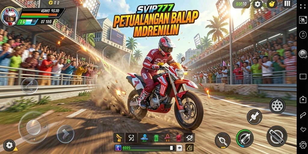 Screenshot menunjukkan balapan seru dan grafis yang menakjubkan di SVIP777.