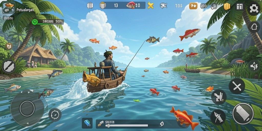Tangkapan ikan yang menakjubkan dalam gameplay T6.