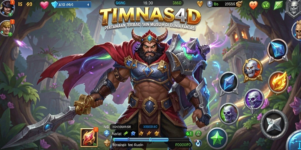 Screenshot utama TIMNAS4D yang menunjukkan grafis gameplay Tower Defense.