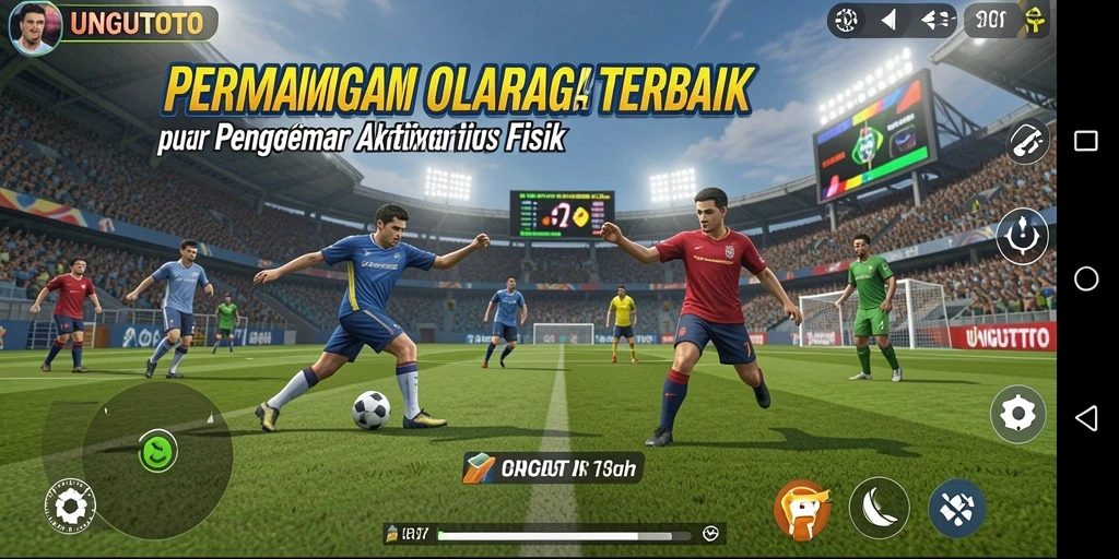 Screenshot gameplay UNGUTOTO yang menunjukkan aksi olahraga yang seru.