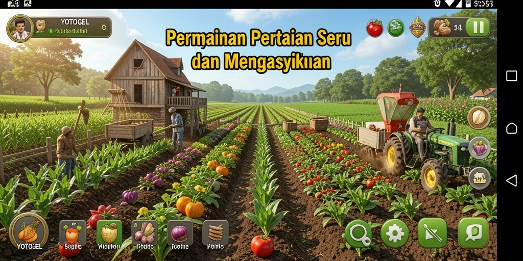 Screenshot YOTOGEL menunjukkan aktivitas bertani yang menarik.